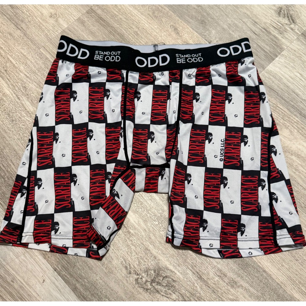 ODD Scarface Boxer Briefs Mens Medium Black White Red Tony Montana Movie Graphic